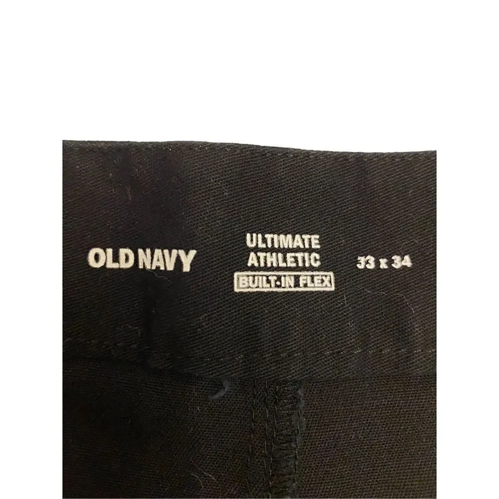 Old Navy Ultimate‎ Athletic Built in Flex Black Pants Size 33X34